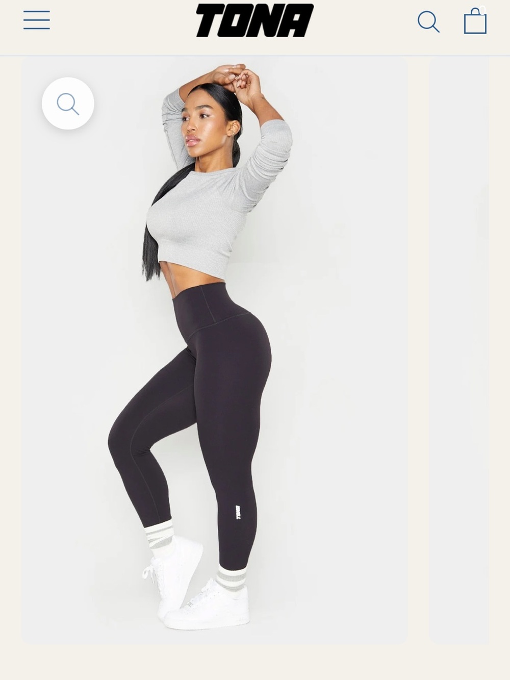 Tona Black Workout Leggings with Tona Logo Sz 4 B132